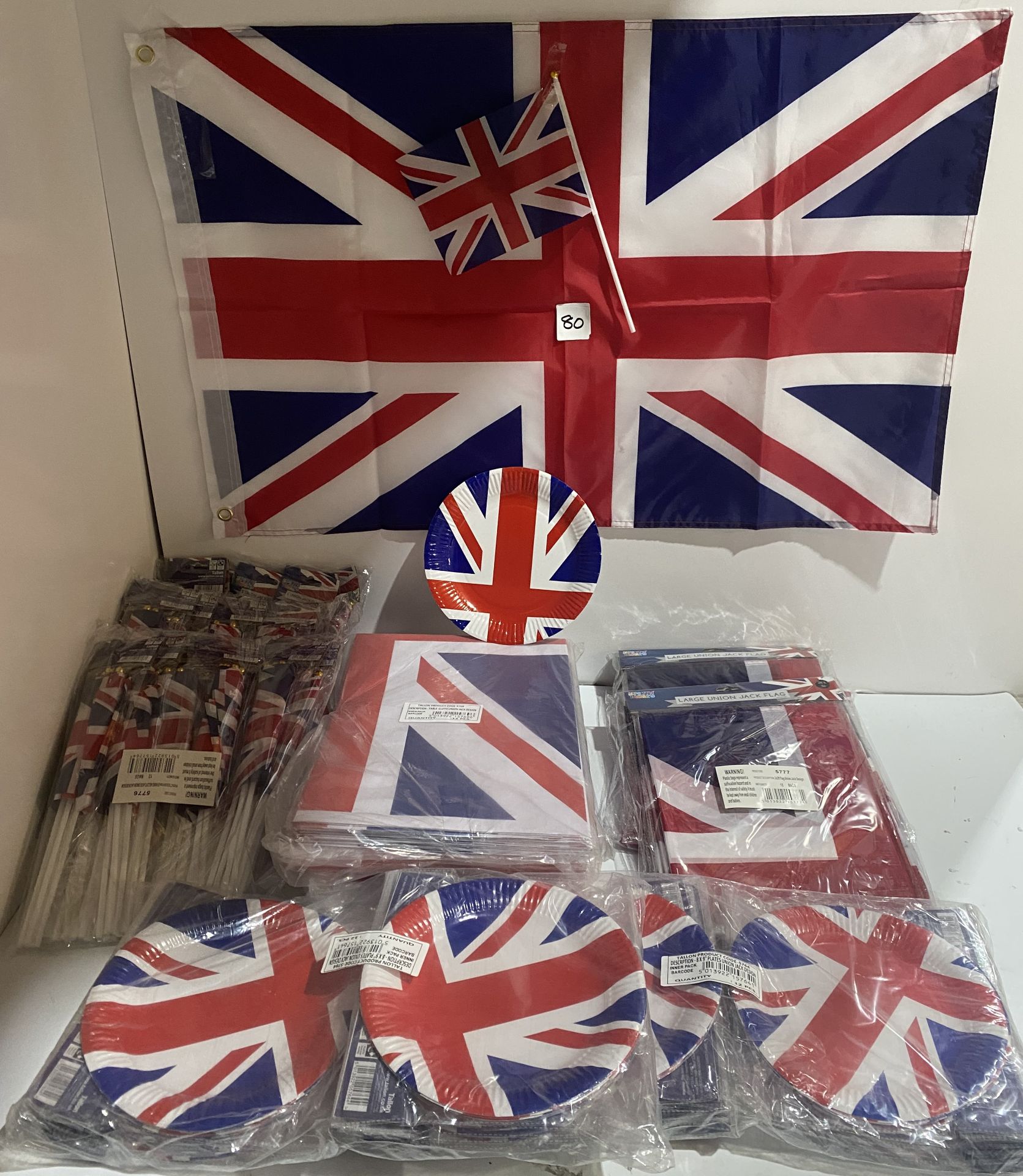 3 packs of 12 large Union Jack flags 2ftx3ft with brass eyelets,