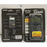 2 New Casio FX-85GTX two way power 276 functions GCSE and higher grade scientific calculators