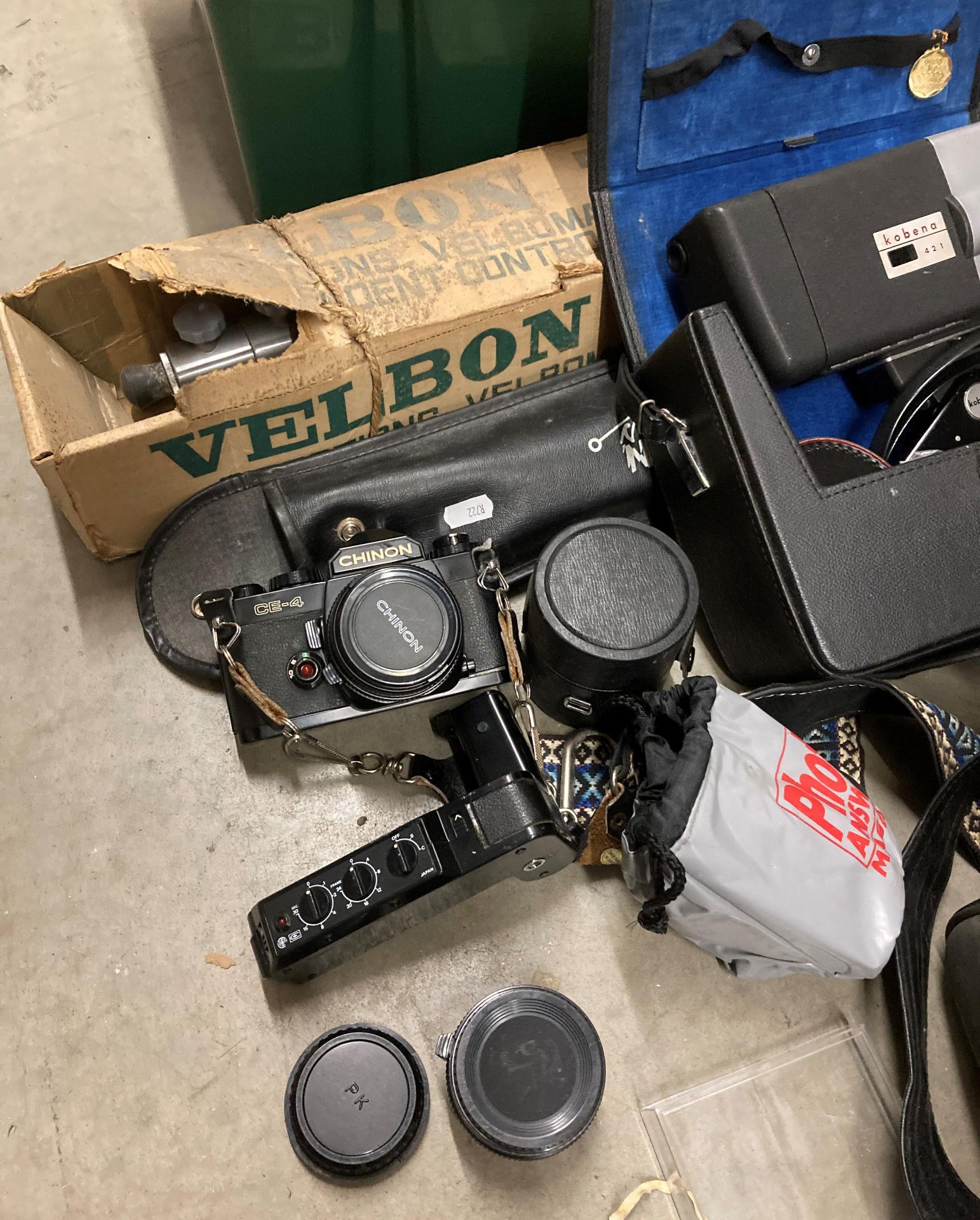 Contents to box - assorted cameras including a Chinon with lenses etc, - Image 2 of 3