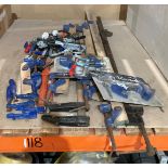 Contents to part of rack - approximately 20 assorted clamps etc including Record clamp heads,