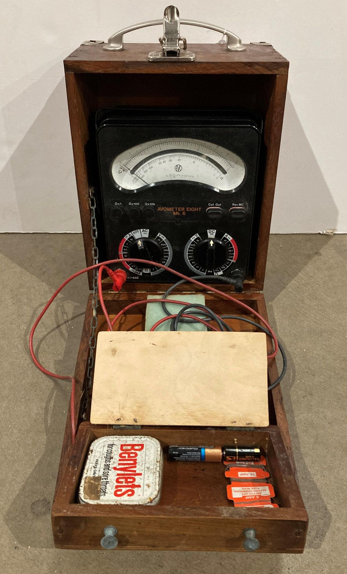 Avo Avometer Eight MK6 DC & AC tester in wooden case (saleroom location: S3 ENT)