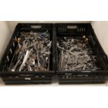 Contents to 2 x crates - large quantity of heavy-duty electro-plated and stainless steel and other