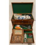 Modern 8 drawer and lift-top engineers' cabinet with pull-off front and contents including -