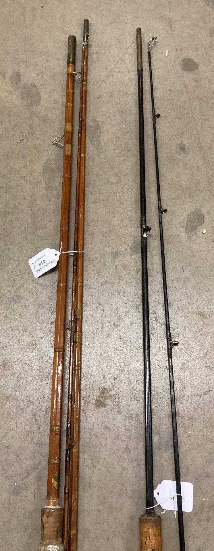 Two vintage fishing rods, - Bild 3 aus 3