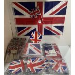 3 packs of 12 large Union Jack flags 2ftx3ft with brass eyelets,