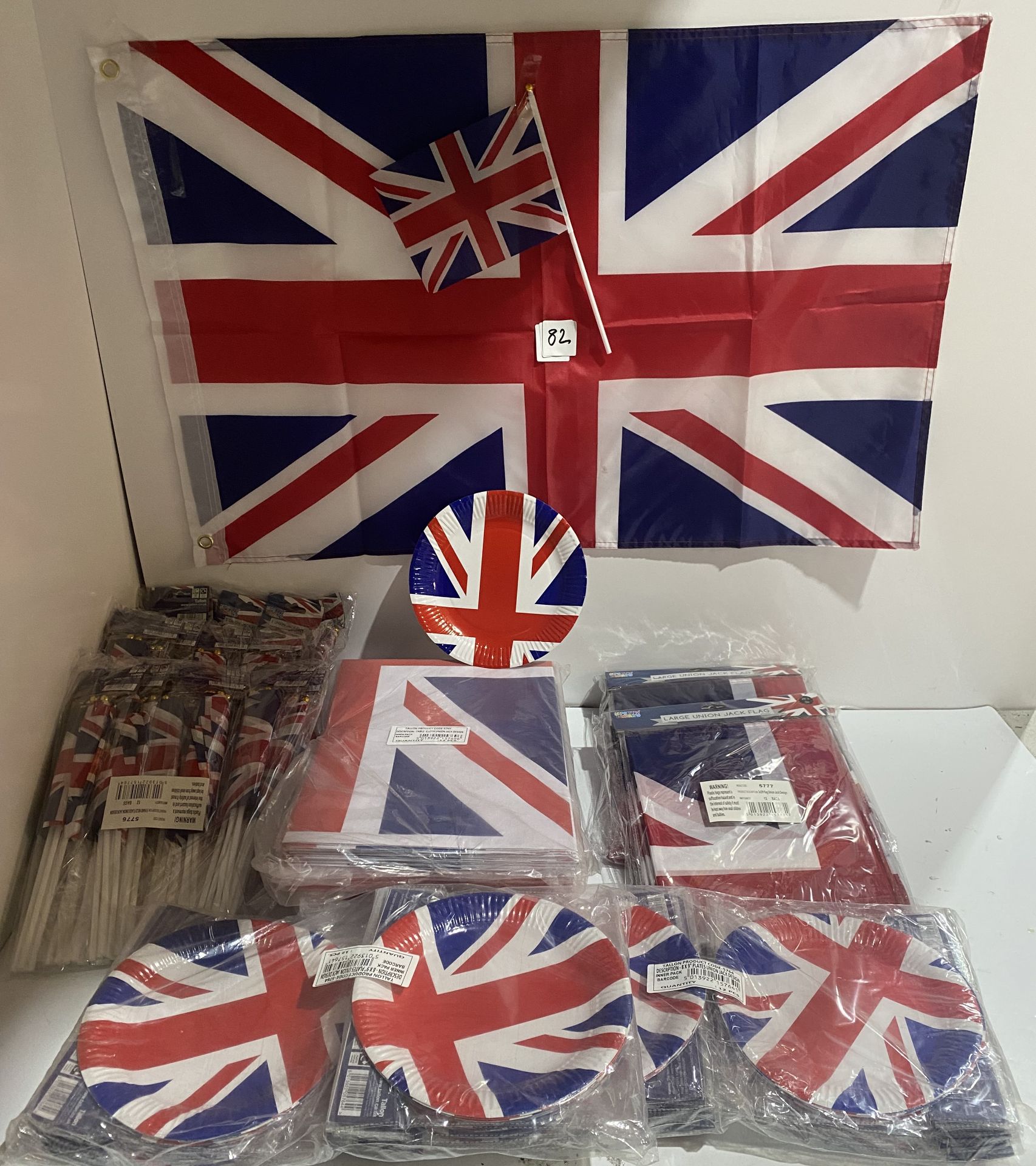 3 packs of 12 large Union Jack flags 2ftx3ft with brass eyelets,