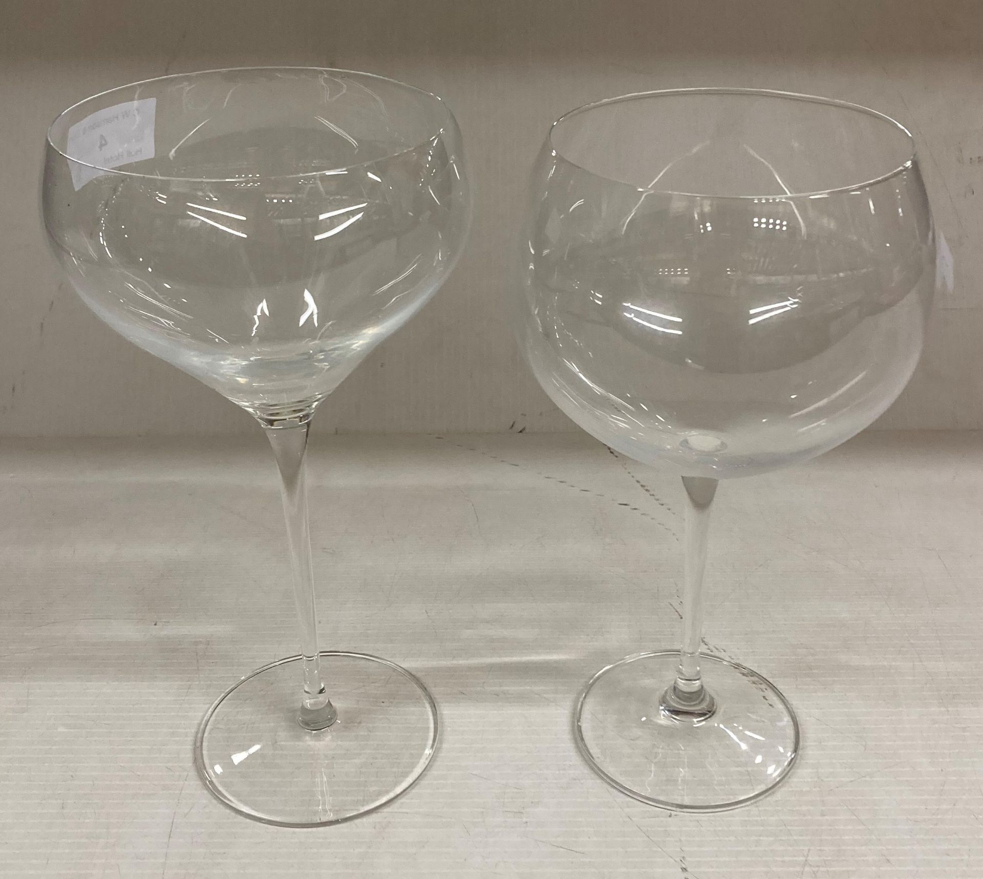 13 x Large cocktail glasses, single stemmed,