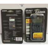 2 New Casio FX-85GTX two way power 276 functions GCSE and higher grade scientific calculators