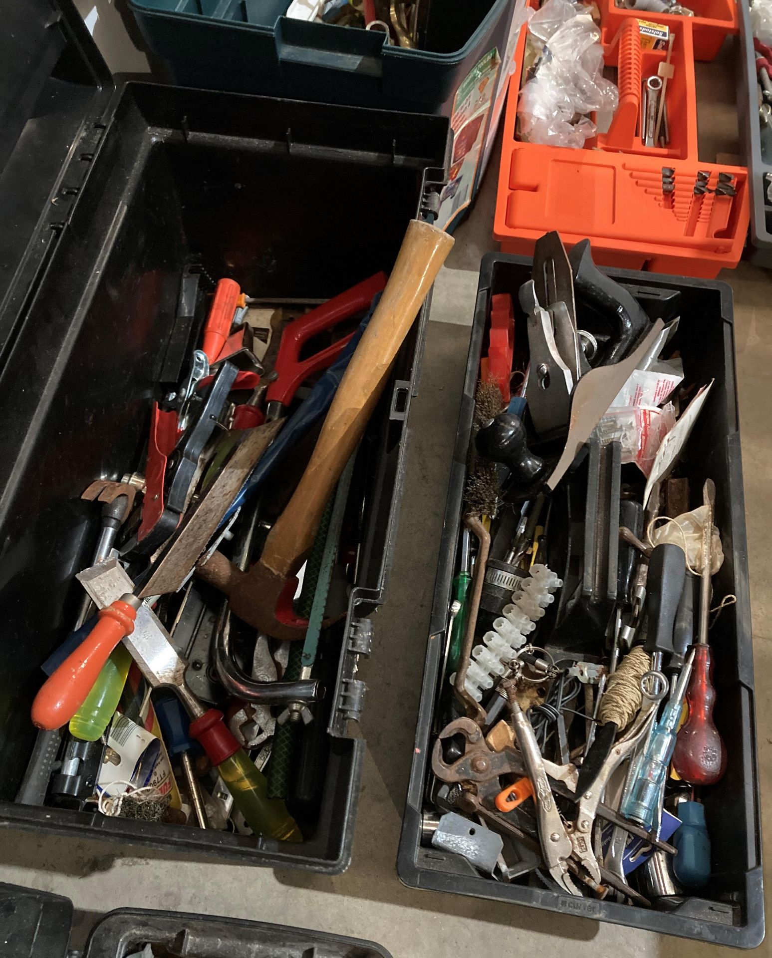3 x assorted tool boxes and contents - a planes, spanners, mould grips, clamps, - Image 3 of 5
