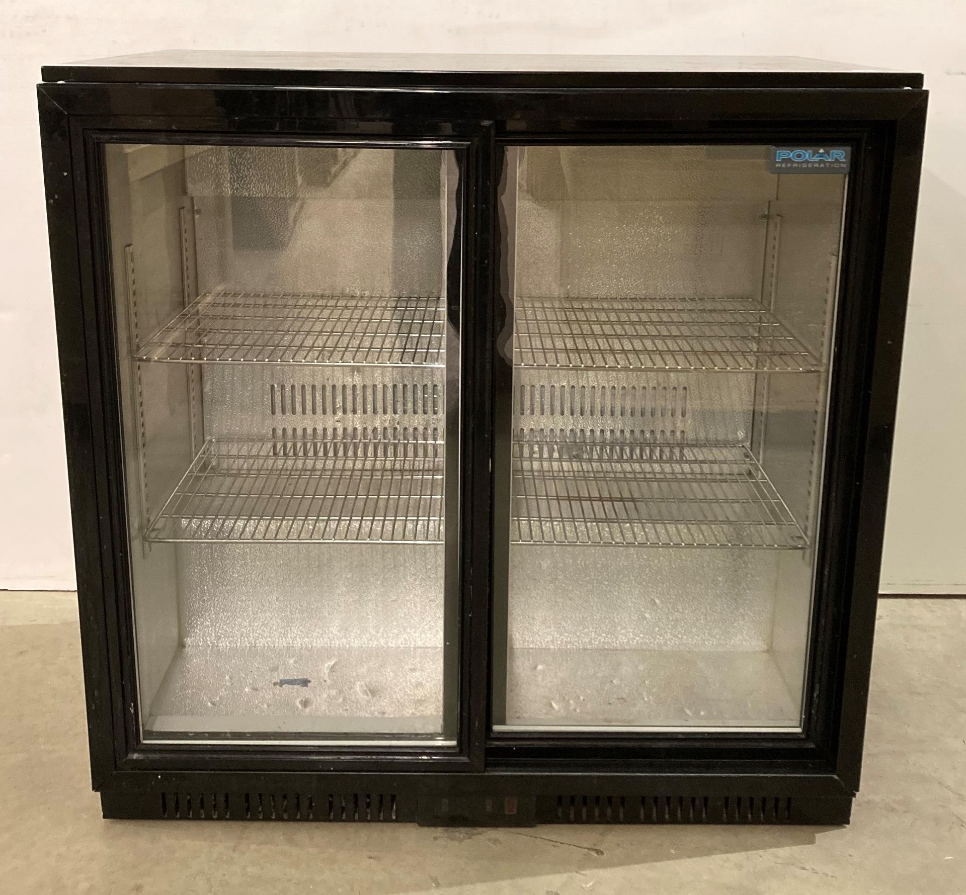 Polar G-Series model: GL003 under-counter back bar cooler with glass-fronted sliding doors (black),