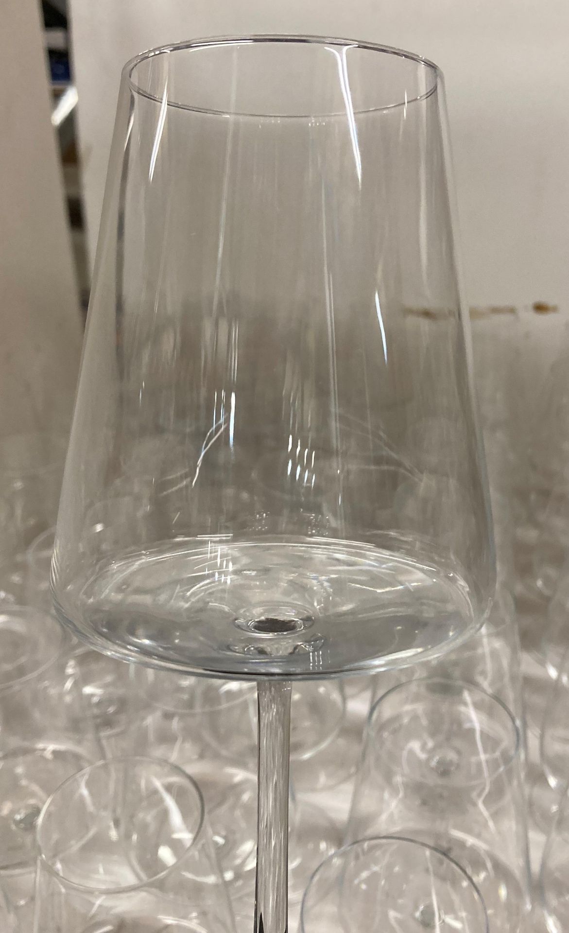 63 x Single stemmed plain glass wine/cocktail glasses, - Image 2 of 2