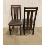 12 x Dark wood 4-rail dining chairs with brown rexine seats (saleroom location: QD04)