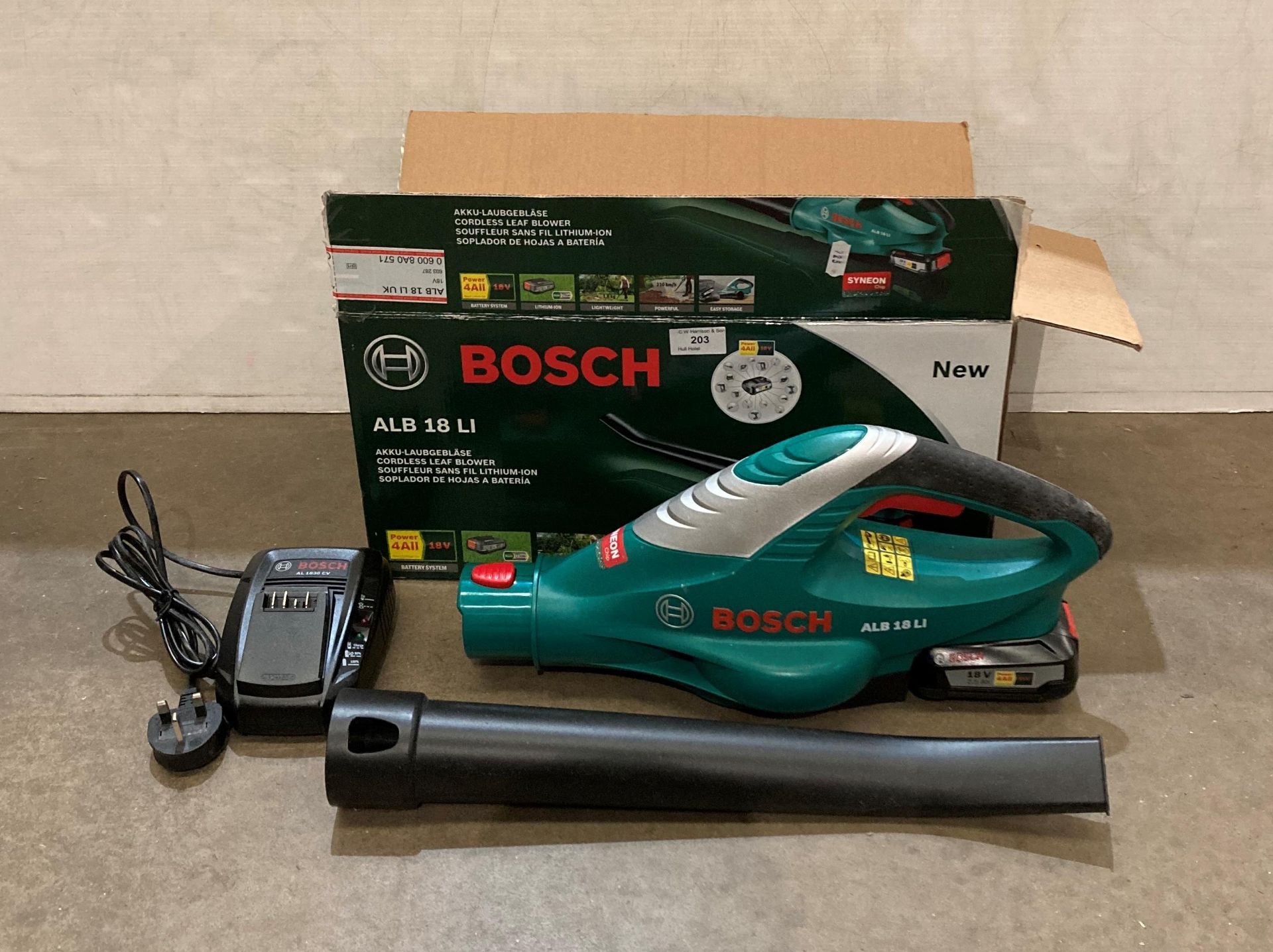 Bosch ALB 18 L1 18v cordless leaf-blower complete with battery,
