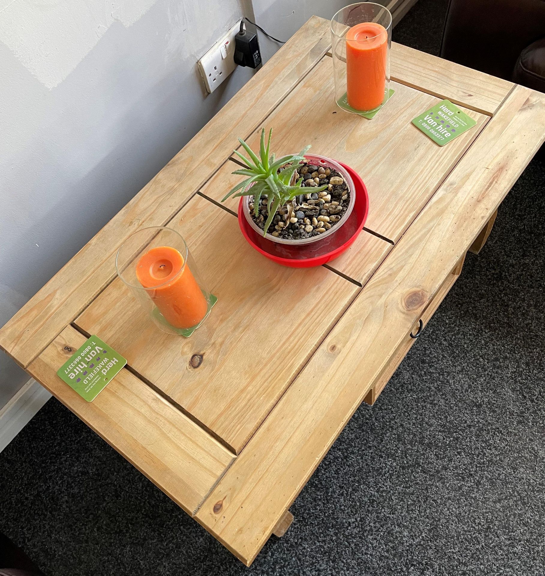 Pine single drawer coffee table 90cm x 54cm x 42cm high (collection from TOWN END GARAGE, OSSETT, - Image 2 of 2