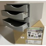 1 new boxed Jelema re-solution 4 drawer desk top cabinet set in grey