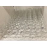 63 x Single stemmed plain glass wine/cocktail glasses,