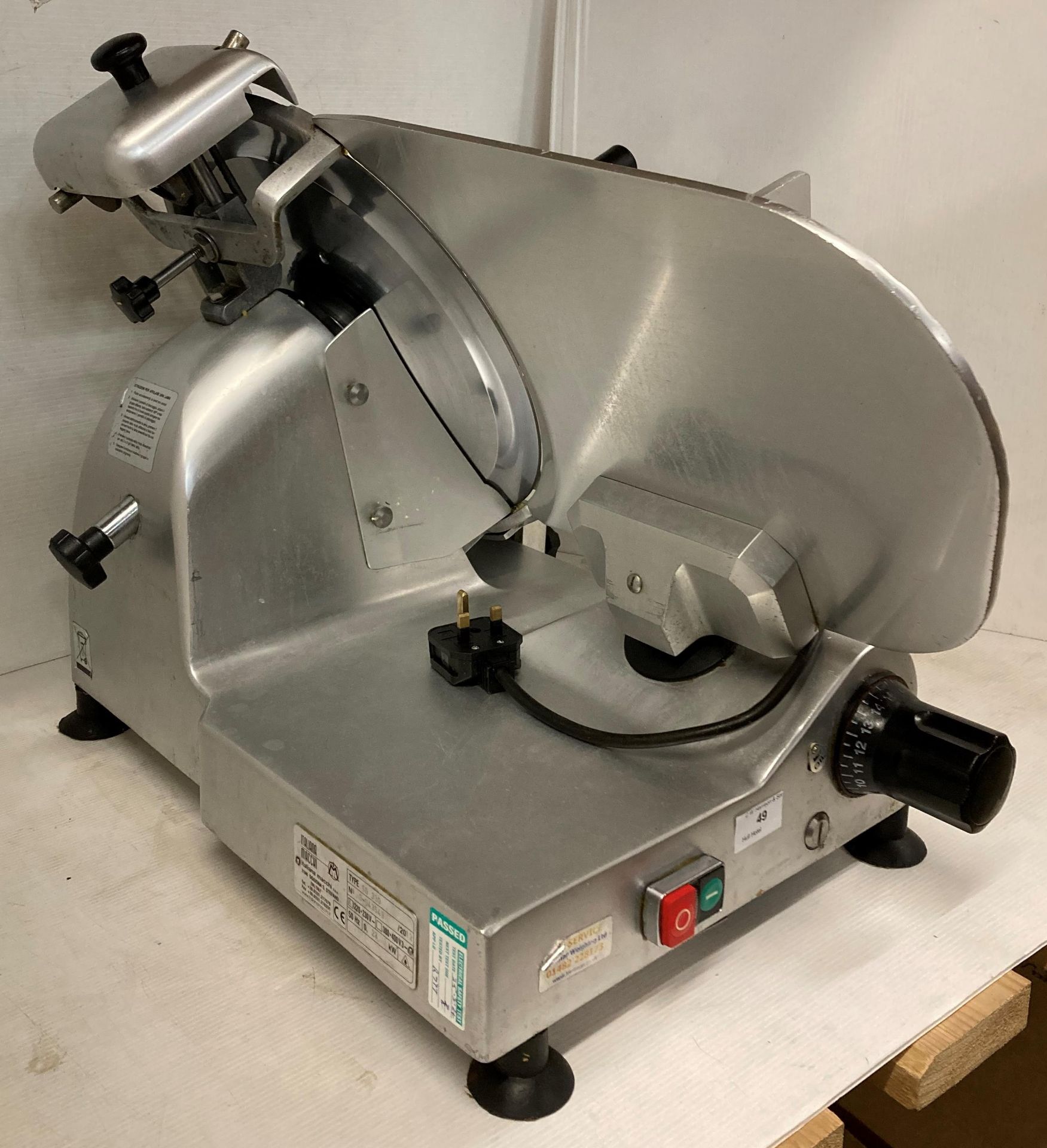 Italiana Macchi type: SG330 stainless steel electric meat slicer (saleroom location: V03) - Bild 3 aus 3