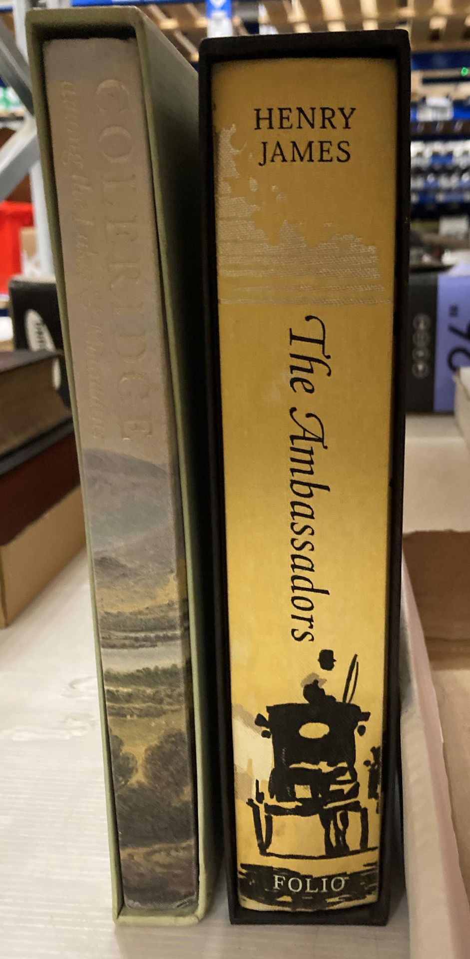 Folio Society - Two books in cases - Henry James 'The Ambassadors' and Coleridge 'Among the Lakes &