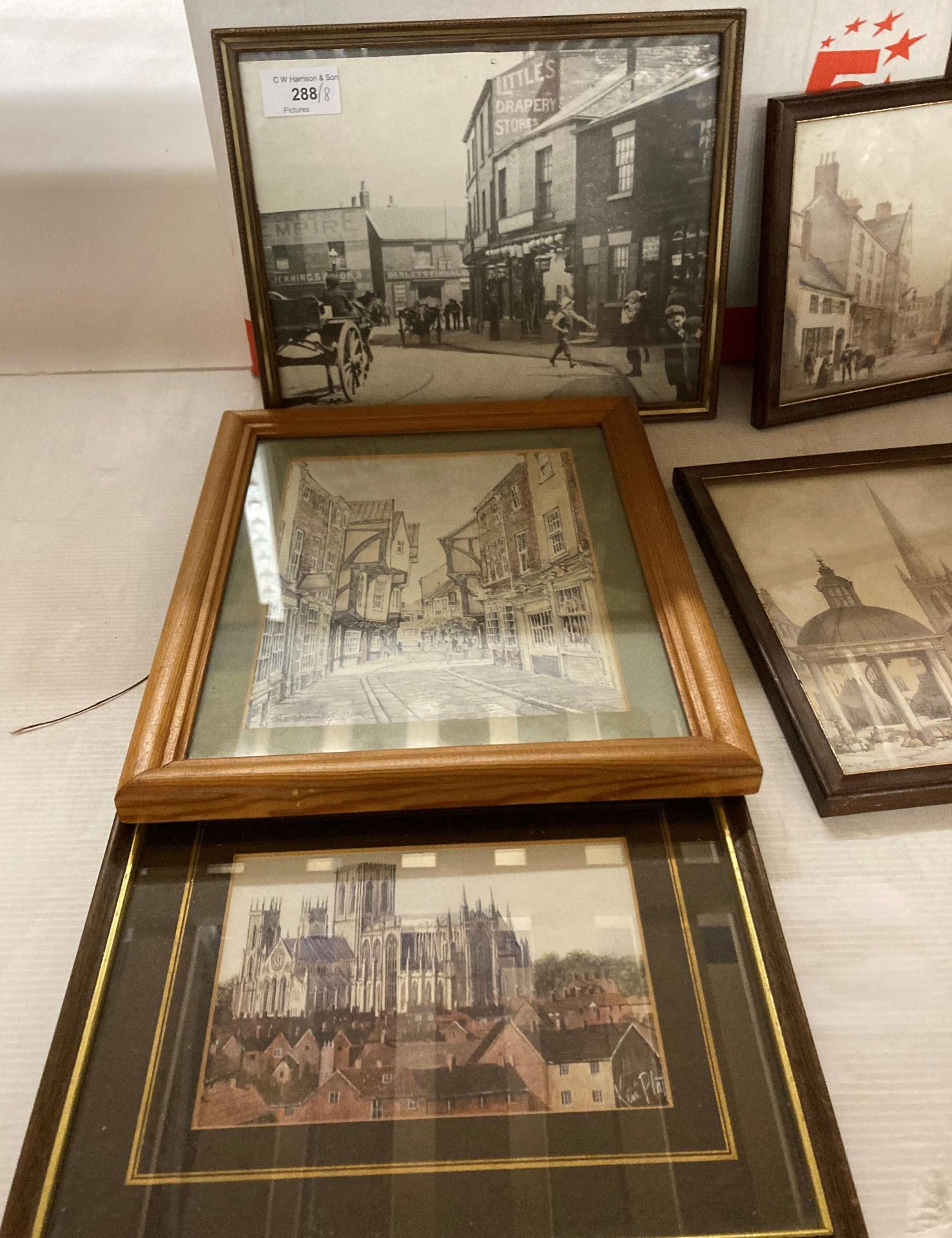 Nine small framed pictures and prints of Wakefield and York scenes (Saleroom location: G08) - Image 3 of 5