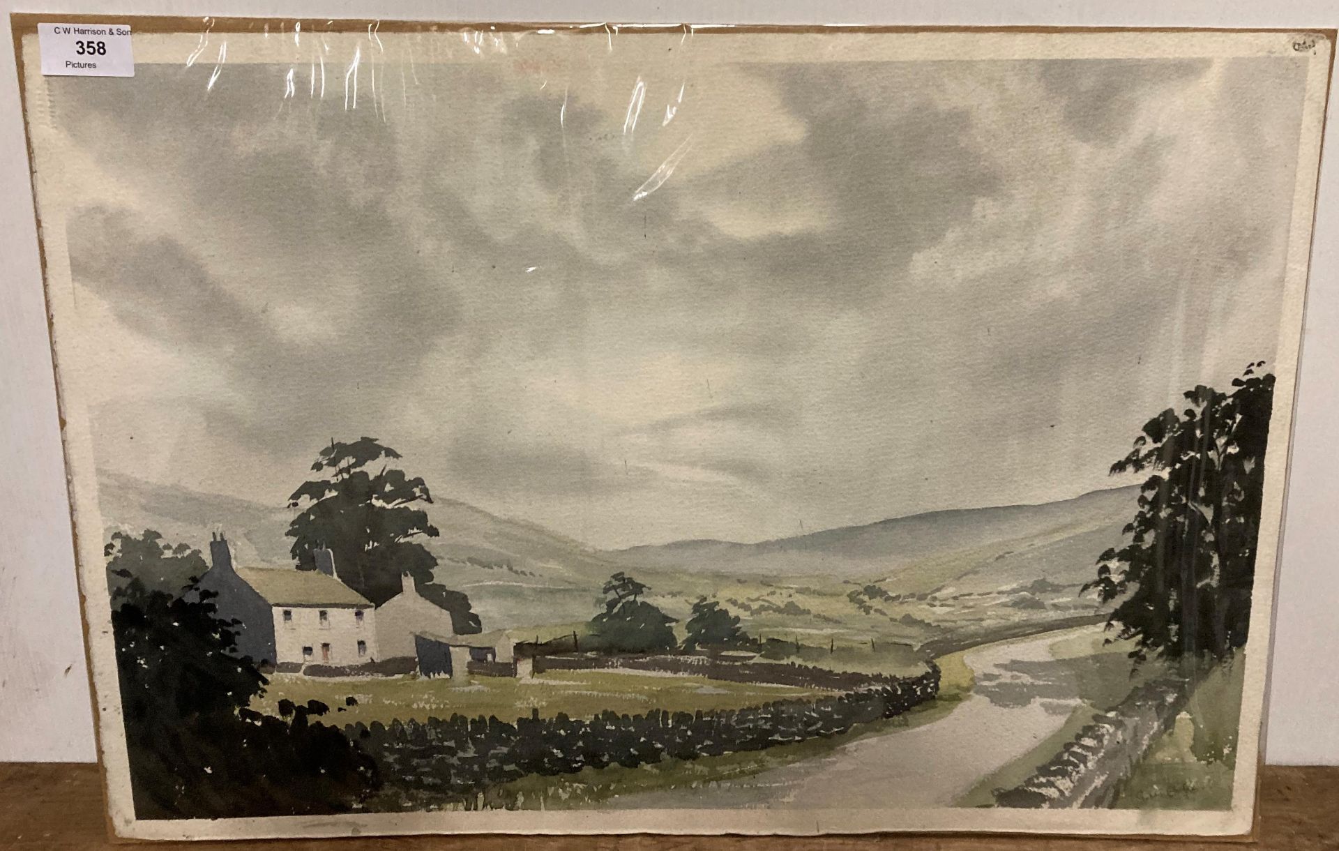 † GW Birks unframed watercolour 'Yorkshire Farmhouse' 40cm x 55cm signed in pencil to bottom right
