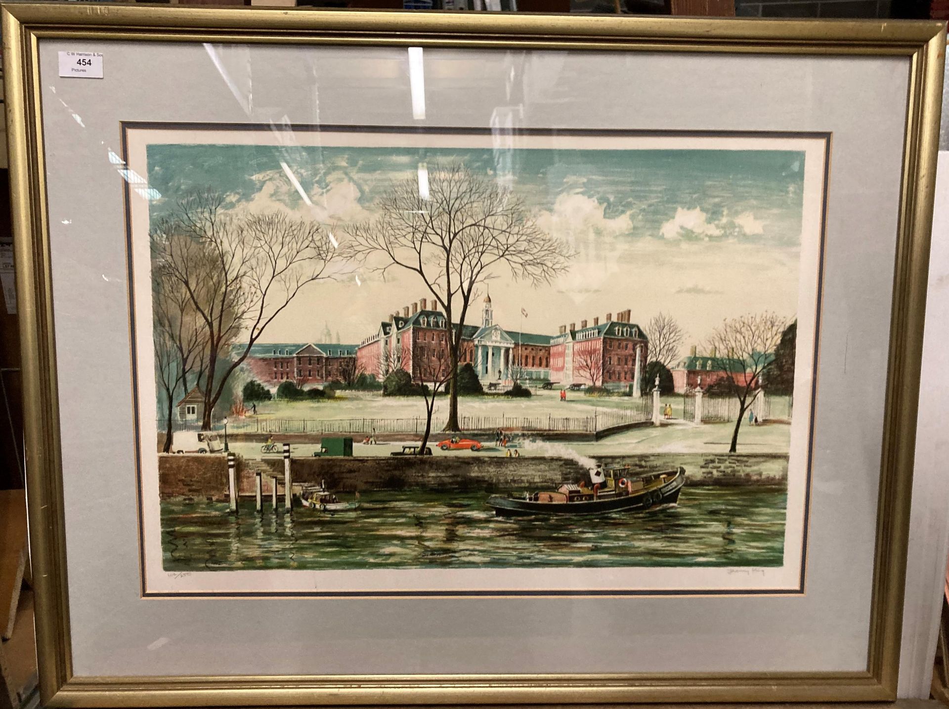 † Jeremy King (1933-2020) framed Limited Edition lithograph 'Chelsea Hospital' 45cm x 64cm,
