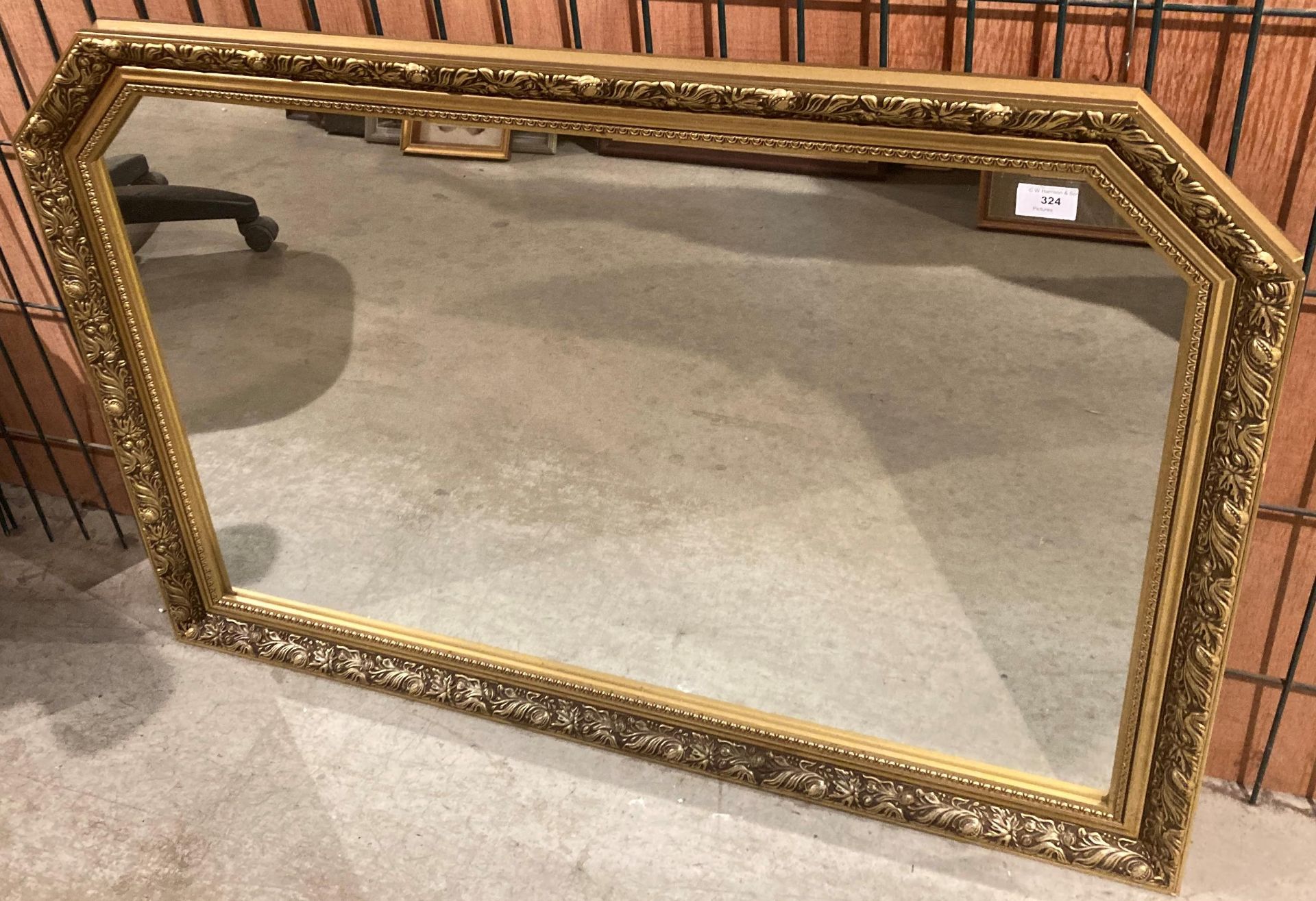 Large ornate gilt framed wall mirror,