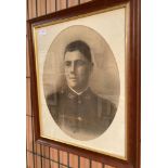 Framed photograph in oval mount of No 6675 Private Albert Herbert Ruddle The South Staffordshire