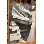Framed black and white poster print 'Paquin - 60 Ans de haute-couture 1891-1956' (Saleroom