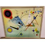 Unsigned oil on canvas 'Circles and Triangles' (framed) 50cm x 60cm (Saleroom location: Gallery/S1)