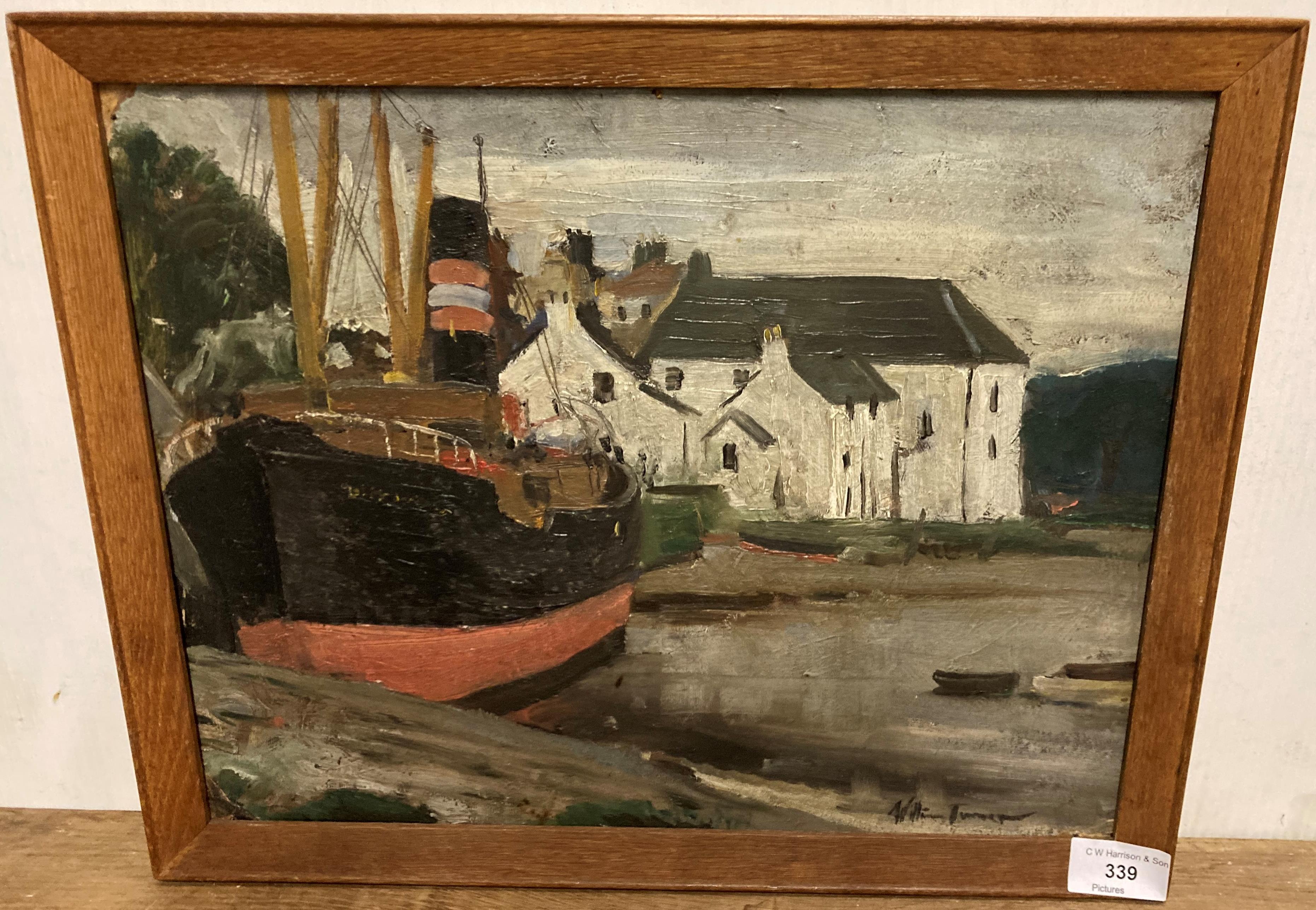 † William Ralph Turner oil on board 'Antwerp' in wood frame 29cm x 36cm signed to bottom right