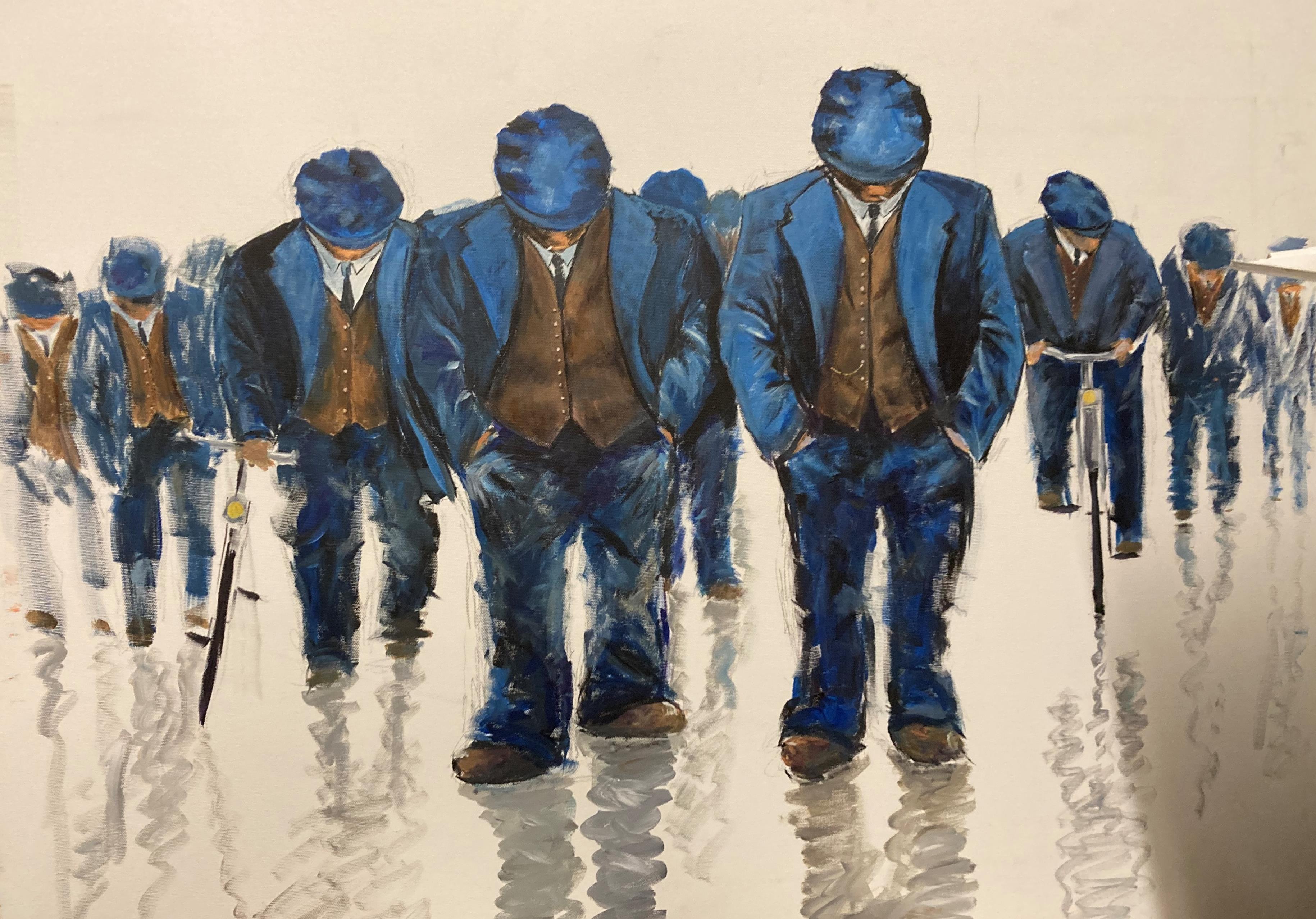 Unsigned oil on canvas 'On the Way to Work' 76cm x 102cm (Saleroom location: Z01) Further