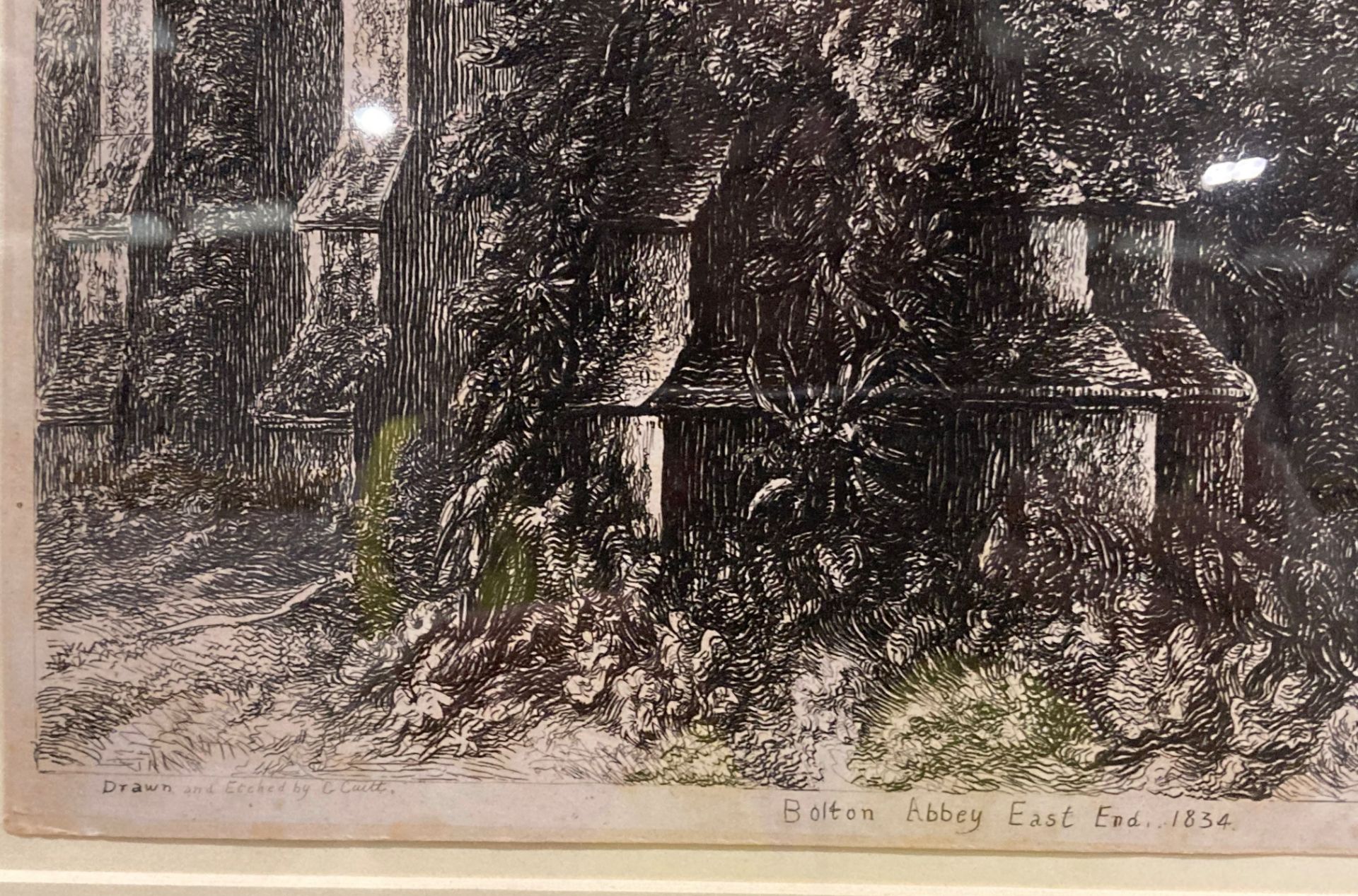 George Cuitt the Younger (1779-1854), two framed prints of Bolton Abbey, - Image 3 of 7