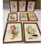 Eight small framed Mabel Lucie Attwell pictures (Saleroom location: J08)