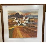 Gillian McDonald framed limited edition print 'Mediterranean Village II',