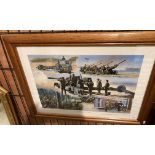 † D J Rowlands (1985) framed limited edition print '40th Field Regiment Royal Artillery -