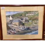 † J Harrod framed watercolour 'Cadgwith Bay, Cornwall' 30cm x 39cm,