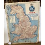 Vintage RAC map of England,