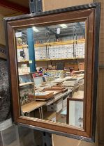 Oak framed wall mirror,