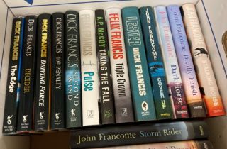 Contents to two boxes - forty-one horse racing hardback novels, authors include John Francome,