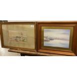 Two framed watercolours,