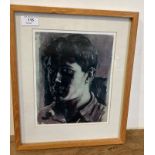 Indistinctly signed watercolour on board, study of a young man's head,