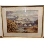 W S Anderson (1923) framed watercolour 'Durham Castle' 33cm x 45cm,
