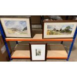 Three items - Clive Allott '99' framed watercolour 'Kinlochberrie' 22cm x 30cm,