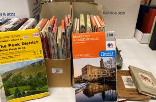 Contents to four small boxes - approximately 45 OS Maps (Outdoor Explorer, OS Leisure, etc),