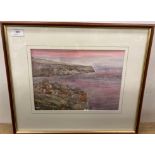 David Rugg framed watercolour 'Day Break Over Robin Hood's Bay' 24cm x 30cm (Saleroom location: