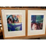 Norman Eastwood (1935-2002), two wood framed prints, one titled 'Graffiti Comp 2',