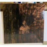 Large abstract original martial arts canvas by Jeremy Cangilosi created with a complex layering