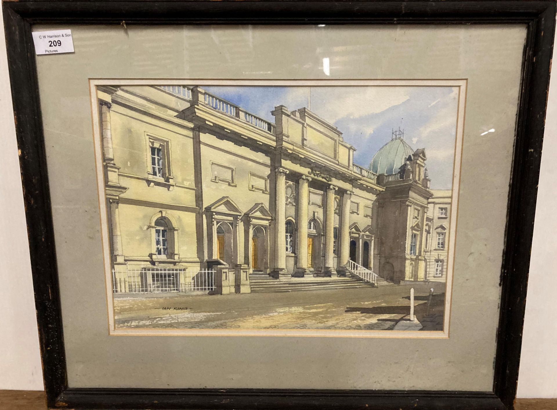 † Ian King framed watercolour 'City Centre Scene' 28cm x 38cm (Saleroom location: N06)