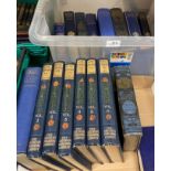 Contents to plastic crate and tray - sixteen books including six volumes of Sanderson 'King Edward