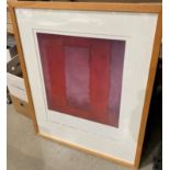 Mark Rothko (American, 1903-1970) wood framed print, red on maroon,